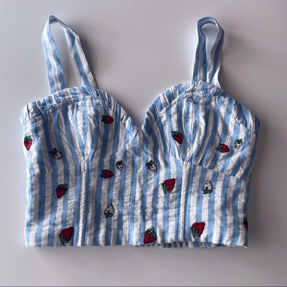 Anthropologie maeve striped embroidered cami - Picture 2 of 5